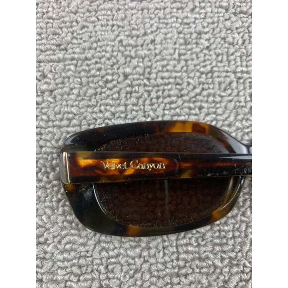 Velvet Canyon Sunglasses Women Brown Zou Bisou Rectangular Logo Temple Frame - Picture 3 of 10